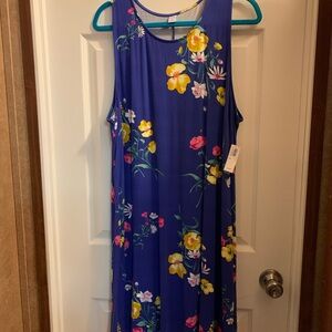 Old Navy Floral Midi Dress in Blue and Yellow